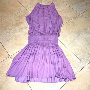 purple flowy dress